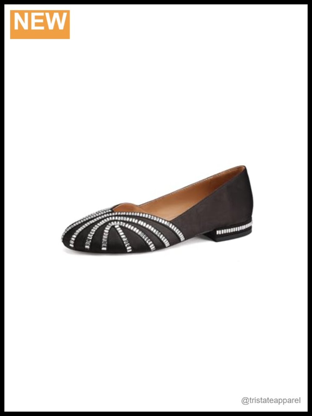 Rhinestone Ballet Flats Round Toe Slip-On Low Heel Comfortable Casual Dress